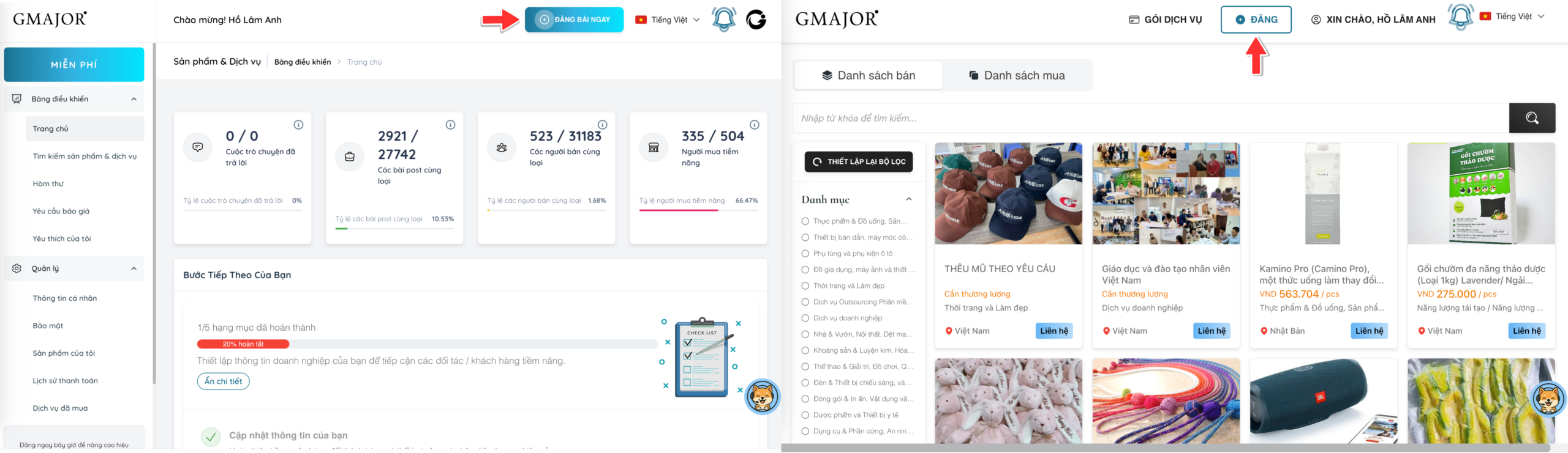 GMAJOR Matching Platform (Vietnamese)