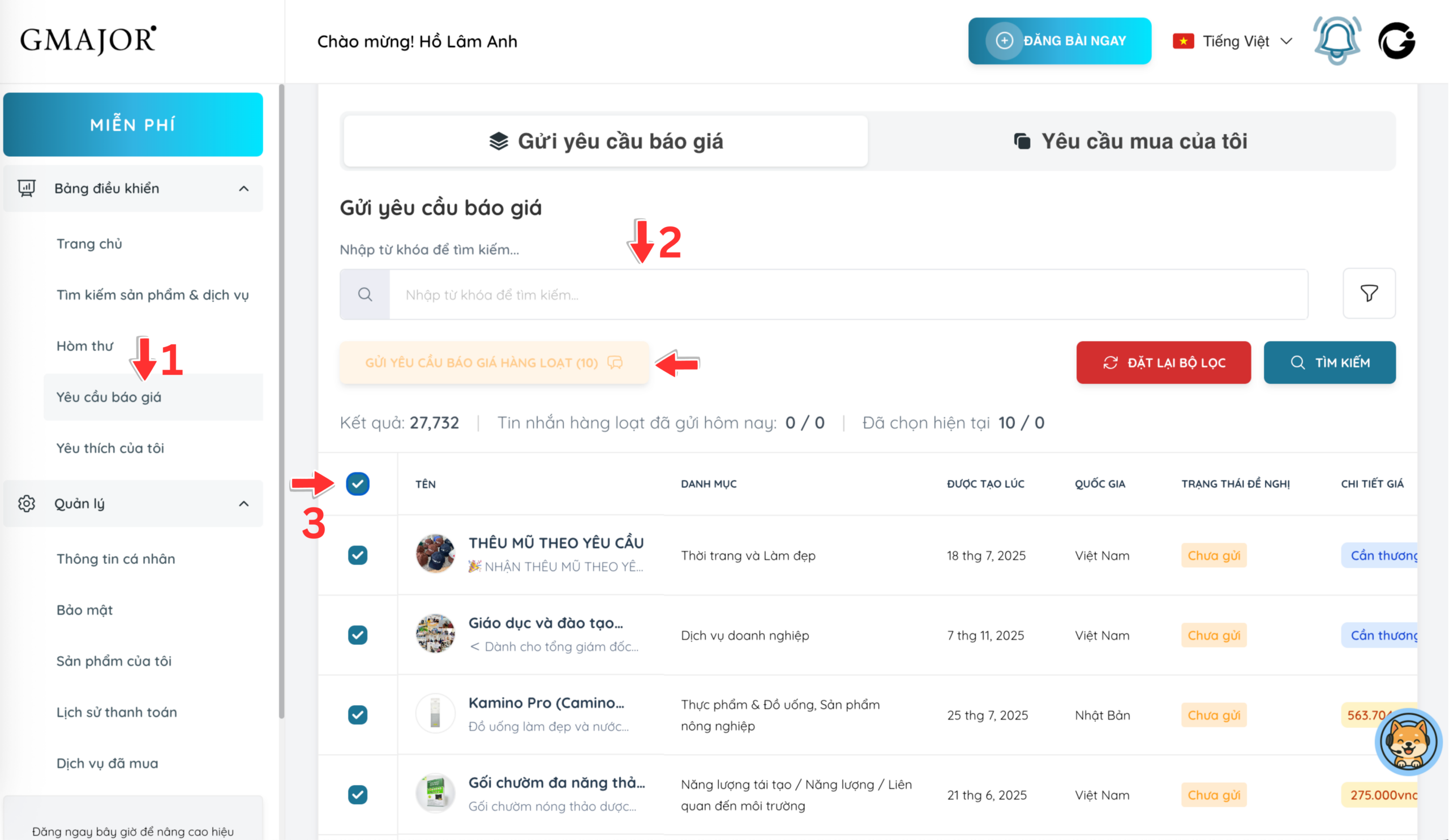 GMAJOR Matching Platform vi